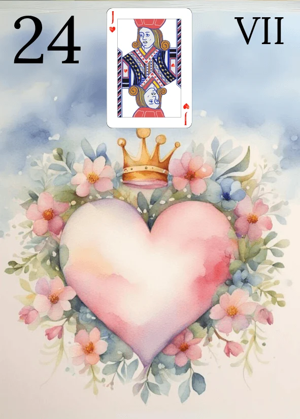 Heart, card 24 in Isabelle’s own Aquarelle deck