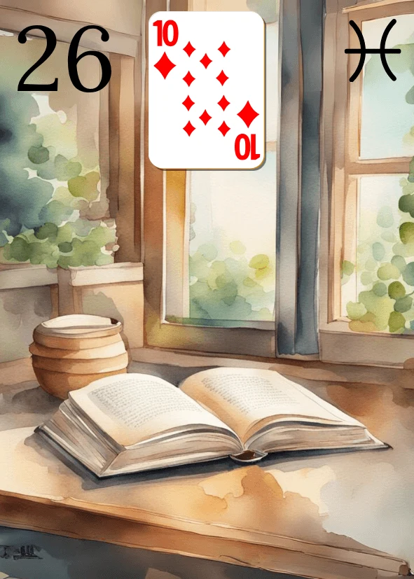 Book, card 26 in Isabelle’s own Aquarelle deck